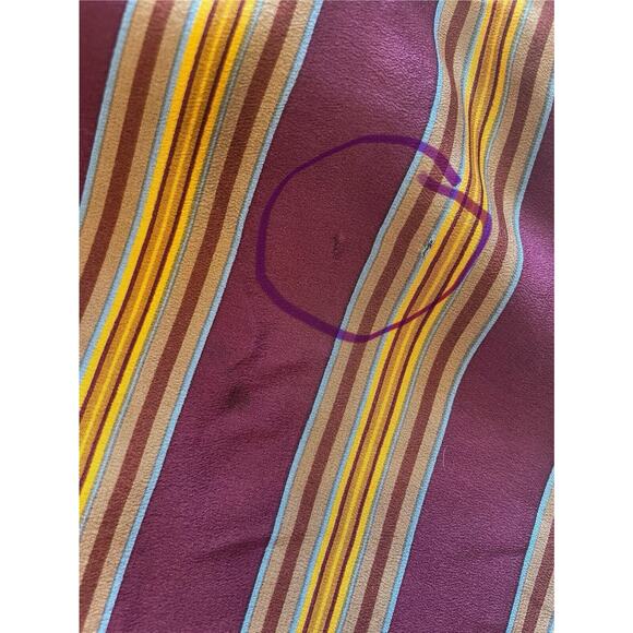 VTG Calvin Klein 100% Silk Stripped School Girl Pull On Mini Skirt Size 4 - Picture 6 of 11